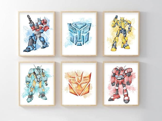 Nistio® Robots Posters for Boys Room Decor, Autobots Posters for Kids Bedroom, Robots Wall Art, Playroom Decor, Unframed Set of 6 (8x10) thumbnail 4