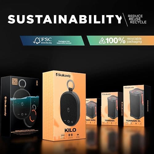 Skullcandy Kilo Wireless Bluetooth Speaker - IPX7 Waterproof Mini Bluetooth Speaker with 24 Hour Battery, Downward Firing Passive Radiator, and True Wireless Pairing - Perfect for Outdoor (Pink) thumbnail 9
