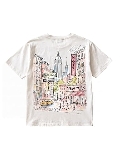 RoseSeek Women's Graphic Tee Short Sleeve Crew Neck Travel Vacation Top - Image 1