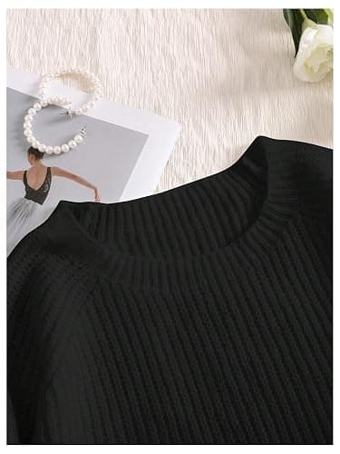 SHENHE Women's Plus Size Bow Sweater Fall Fashion Cute Cut Out Raglan Sleeve Knit Top Cozy Sweater thumbnail 4