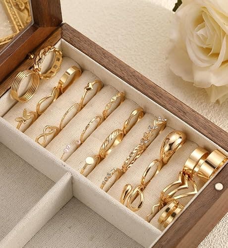 iF YOU 25 Pcs Gold Knuckle Ring Set for Women, Chunky Stackable Finger Midi Rings, Silver Simple Stacking Cute Rings Pack Trendy Stuff Jewelry Gift thumbnail 8