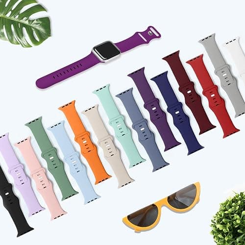 JTaoBand 15 Pack Sport Bands Compatible with Apple Watch Band 38mm 40mm 41mm 42mm 45mm 44mm 46mm 49mm for Women Men, iWatch Bands with Storage Organizer for iWatch Series10 9 8 7 6 5 4 3 2 1 SE Ultra thumbnail 2