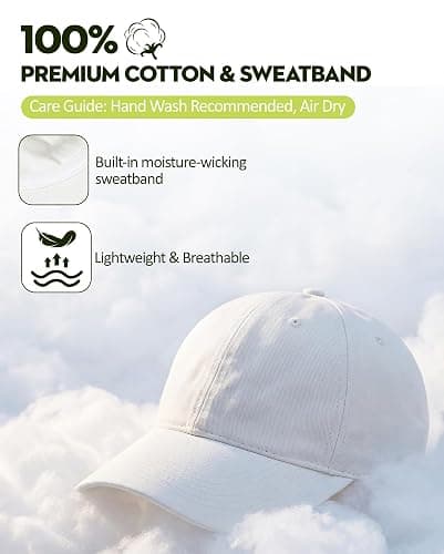 American Trends Women's Cotton Baseball Cap Soft Unstructured Plain Dad Hat | Adjustable Metal Buckle, Soft Unstructured Crown, Breathable Fabric, Sun Protection for Workouts, Running & Everyday Wear thumbnail 4