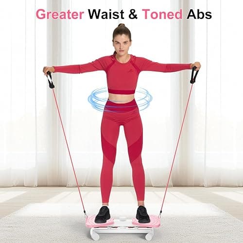 Zieuyend Waist Twister Machine with Resistance Band, Silent Exercise Twist Board for Core & Belly Fat Workout, Non-Slip Home Fitness Disc for Men & Women thumbnail 5