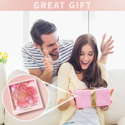 2pcs Sakura Coasters,Non-Slip Insulation Acrylic Coaster, Funny Coasters,Cute Cherry Blossom Decor,Gift for Girlfriend Women Kids Wife (Pink) thumbnail 5