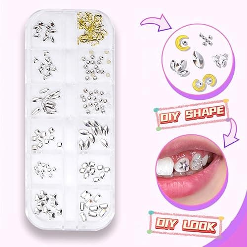 Generic Tooth Gems Fashionable DIY Teeth Jewelry with Shiny Crystals, Tooth Gems Decoration Starter Kit, gold and silver thumbnail 5