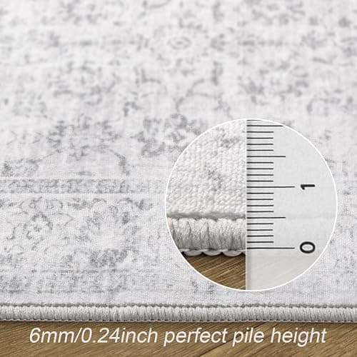 LIVEBOX 10x14 Area Rugs, Extra Large Grey Area Rug for Living Room Boho Soft Non-Slip Rug, Low Pile Non-Shedding Indoor Carpet for Dining Room Bedroom High Traffic Areas thumbnail 5