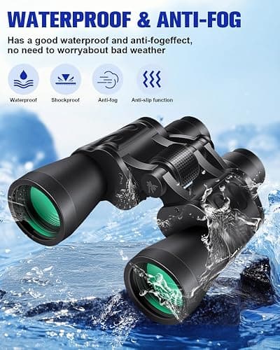 Sfeoot 20x50 Binoculars for Adults High Powered | Compact Waterproof,HD Vision,Easy Focus,BAK4 Prism,for Bird Watching, Hunting,Cruise Ship, Travel,Sport Games thumbnail 6