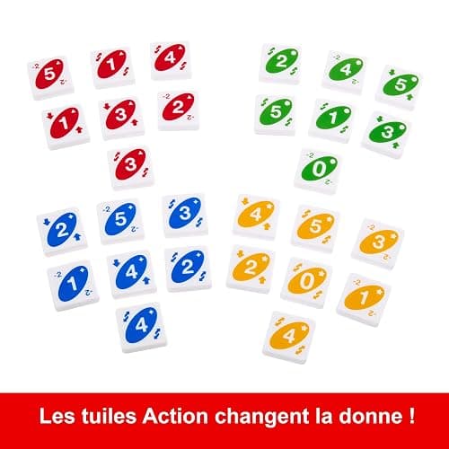 Mattel Games UNO Quatro, Jeu De Tuiles Familial pour Enfants Et Adultes, Jeux De Société pour Soirée Jeu en Famille Ou en Voyage, 2 À 4 Joueurs, Jouet pour Enfant de 7 Ans et Plus, HPF82 thumbnail 7