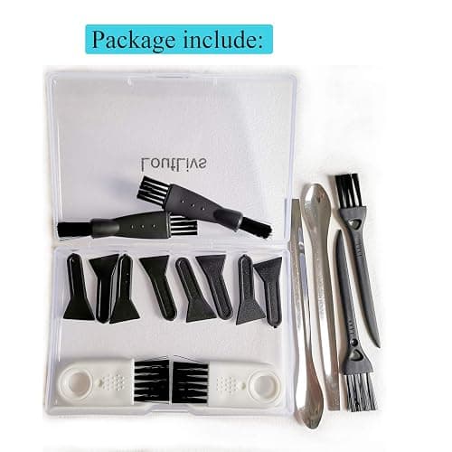Vailldge Black Scrapers, LoutLivs Brushes & Spoons Kit for Herb Grinder (Keef Scraper Brushes & Spoons Kits thumbnail 7