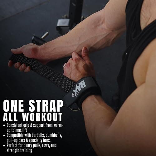 Ekkovision Weight Lifting Straps With Cuffed D Ring, Wrist Support for Men, Heavy Duty Thick Comfortable Lifting Straps, Secure Fit, Enhanced Grip, Straps for Weightlifting & Gym Training, Black thumbnail 2