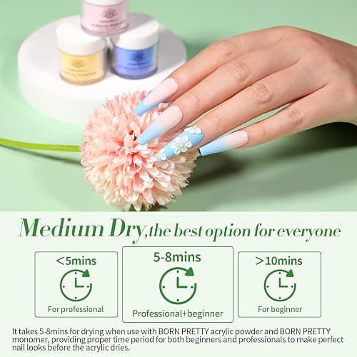 BORN PRETTY Acrylic Powder Set 36 Colors Acrylic Nail Powder Nude Pink Blue Yellow Purple Red Glitter Professional Polymer 3D Acrylic Nail Art Kit for French Nail Extension All Seasons Nail Carving thumbnail 8