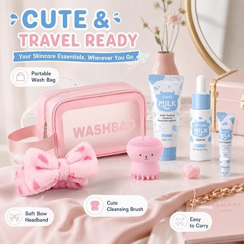 Milk Skin Care Set for Kids & Teens, 12 IN 1 Moisturizing Milk Skincare for Girls 10-12, Skincare for Kids Age 8-12, Birthday Gifts for Teen Girls, Face Care Kit, Korean Skin Care,12PCS thumbnail 9