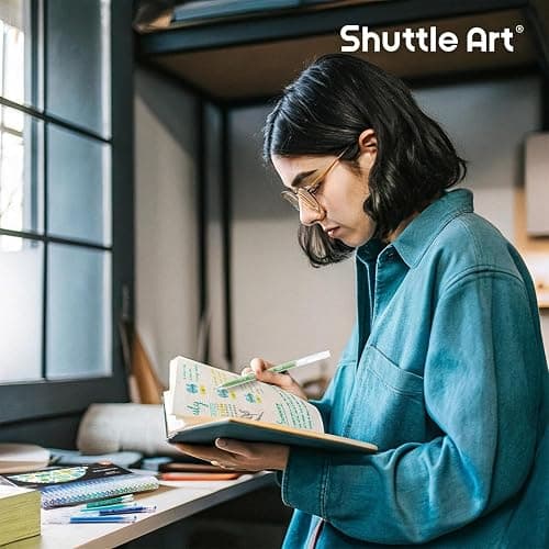Shuttle Art Colored Pens, 24 Blue & Green Tone Colors Cute Journal Pens 0.6mm Fine Point Colored Gel Pens for Black Paper Adult Coloring Writing Drawing Journaling Note Taking School Office Home thumbnail 2