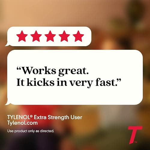 Tylenol Extra Strength 500 mg Acetaminophen Caplets, Pain Reliever & Fever Reducer, Acetaminophen for Minor Arthritis Pain, Headache, Backache & Toothache, 50 Ct thumbnail 6
