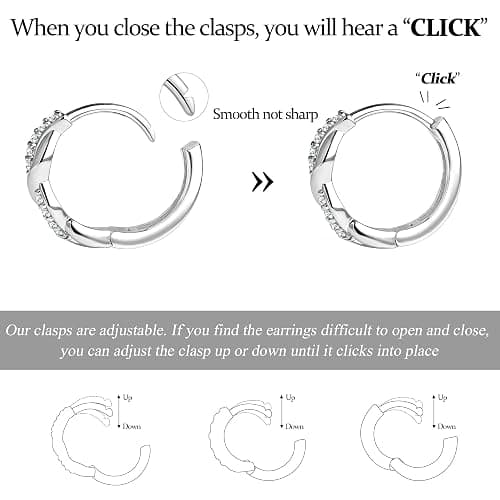 Inerney Gold Huggie Hoop Earrings Set for Women, Dainty Small Sterling Silver Earring Stacks Hypoallergenic Jewelry for Multiple Piercings, Trendy Twisted Cute Cartilage Hoops Birthstone Gift 3 Pairs thumbnail 6