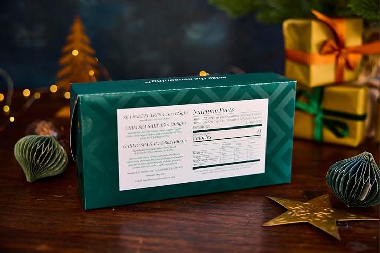 Maldon Salt Gift Pack - 4.4oz Sea Salt Flakes, 3.5oz Chili Salt & 3.5oz Garlic Salt - The Best Gift for Food Lovers and Aspiring Cooks, Versatile Flavors - Comes in Premium Packaging thumbnail 5