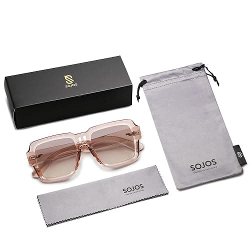 SOJOS Retro Square Polarized Sunglasses for Women Men Trendy Large Frame Sun Glasses Designer Inspired Shades SJ2320 thumbnail 6