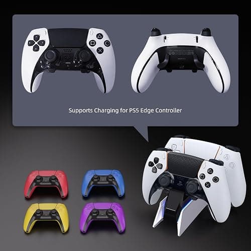 afbptek PS5 Controller Charging Station Dock, Dual Charging for Dualsense, playstation 5 Wireless Accessories with Blue LED ON/Off Automatically thumbnail 8