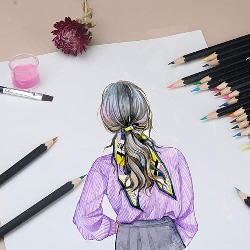 KALOUR 72 Watercolour Pencils for Adults - Water Soluble Professional Hexagonal Pencil - Ideal for Artists Coloring Blending and Layering thumbnail 2