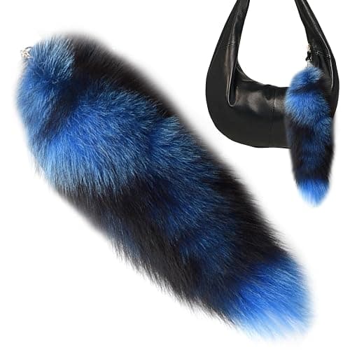 Faux Tail Therian Tail Fox 15.8'' Faux Animal Tail Keychain Fluffy Therian Tail Pendant Long Fox Tail Keychain Holder White thumbnail 4