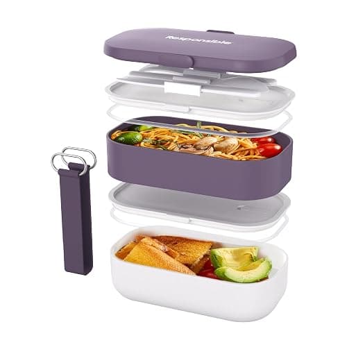 Responsible Products Leak Resistant Bento Box with Tableware for Adult - Teens, Insulated Lunch Box for Women - Men - Girls - Boys, BPA Free, Dishwasher Safe, Microwave Safe, Freezer Safe, 46 oz thumbnail 4