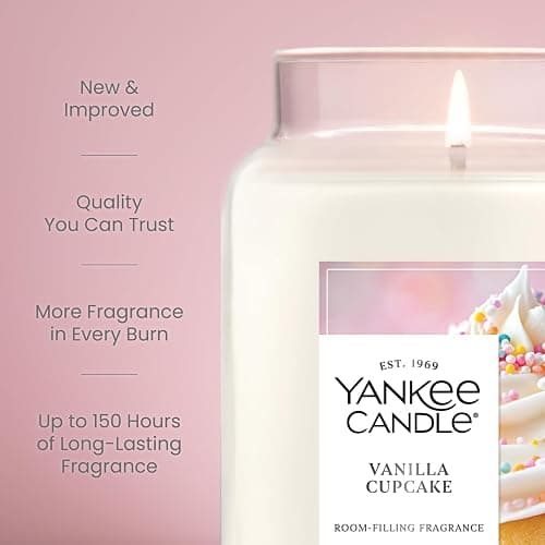 Yankee Candle Vanilla Cupcake, Scented Candle, 22oz Large Jar with up to 150 Hour Burn Time, Giftable, Birthdays thumbnail 4