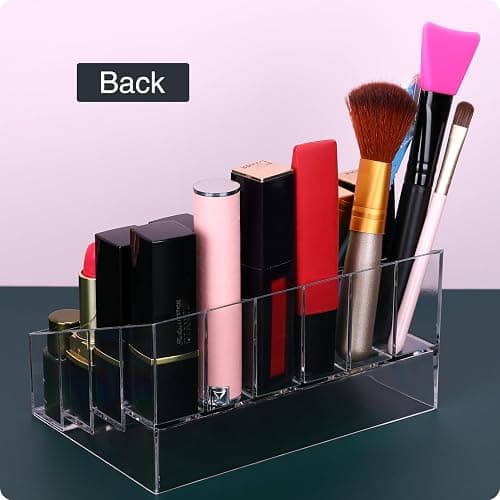 MOSIKER Lipstick Organizer,Small Clear Plastic Compact Lip Gloss Chapstick Perfume Sample Mascara Holder with 24 Slots thumbnail 6