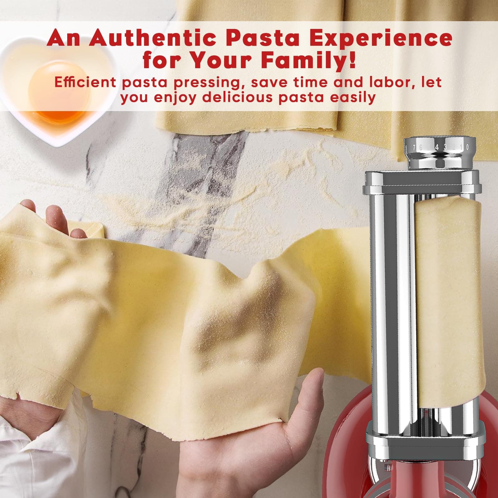 Pasta Attachment for Kitchen Aid Stand Mixer Included Spaghetti Cutter, Pasta Sheet Roller and Fettuccine Cutter, 3PCS Stainless Steel Pasta Maker Attachment by TPGSING thumbnail 5