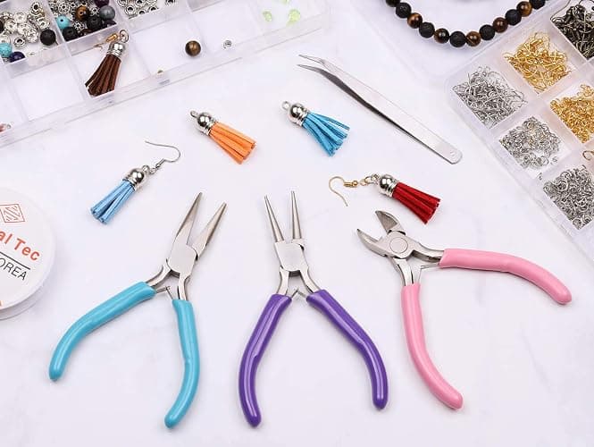 Shynek 3pcs Jewelry Making Plier Tools with Needle/Chain/Round Nose Pliers and Wire Cutter for Jewelry Repair, Wire Wrapping, Crafts, Jewelry Making Supplies thumbnail 7