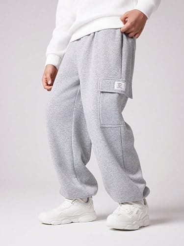 RoseSeek Boy's Wide Leg Cargo Pants Baggy Sweatpants Casual Sports Joggers Big Kids Long Trousers with Pockets thumbnail 3