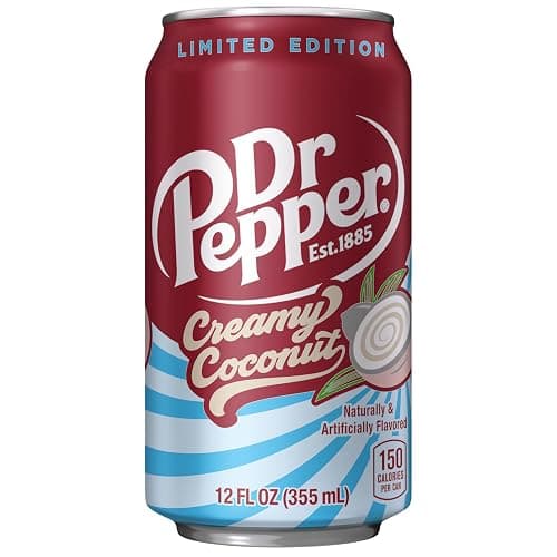 Dr Pepper Creamy Coconut Soda, 12 fl oz cans, 12 Pack thumbnail 4