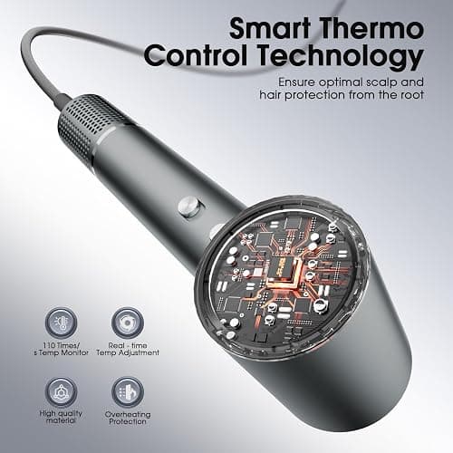 Hair Dryer, Professional Ionic Hair Dryer for Fast Drying, High Speed Hair Blow Dryer with Diffuser for Home Salon Travel, Constant Temperature Hair Care Without Hair Damage thumbnail 4