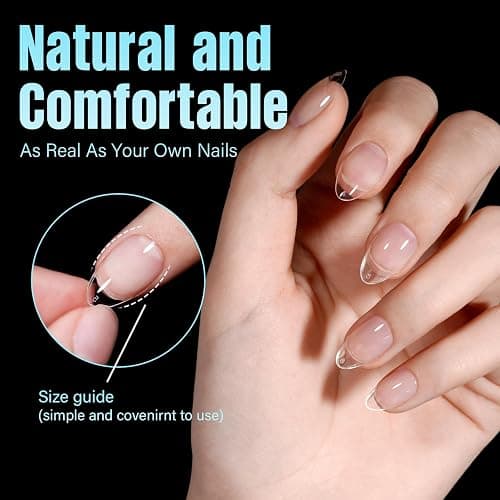 TOMICCA Short Almond Nail Tips, 240Pcs Half Matte Soft Acrylic Nail Tips, 12 Sizes Acrylic Pre-Shaped Nails, Full Cover False Nails Almond Press on Nails Short Fake Nails for Extension Nail thumbnail 4