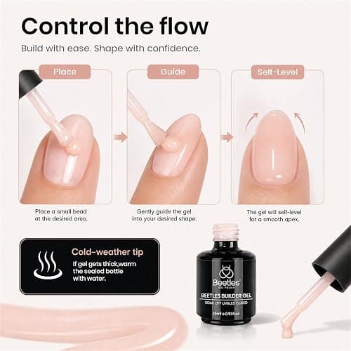 Beetles Builder Gel for Nails,8 in 1 Jelly Nude Color | for Building Instant Apex Extension & Strengthener, Friendly for Beginner Women DIY Nail at Home, UV & LED Lamp Needed thumbnail 7