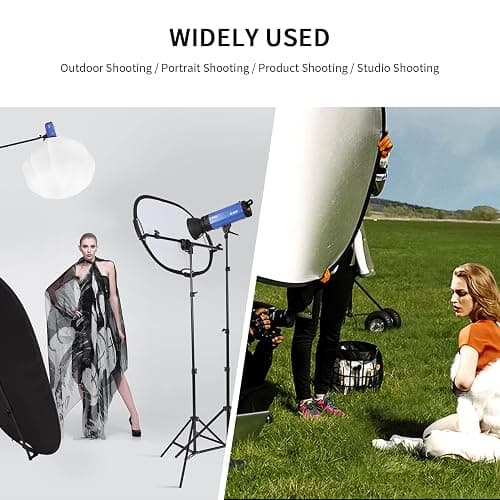 Selens Photography Reflector Stand kit, 24x36 inches 5 in 1 reflectors with 78 inches Light Stands and Extendable Holder Arm Clips for Photo Studio Lighting thumbnail 3