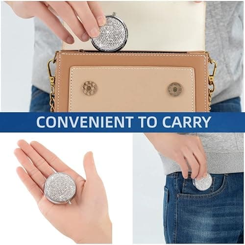 EveryBling Medicine Organizer Box Pocket Pharmacy Bling Travel Pill Case Box for Purse Mini Pill Holder Organizer Small Pill Container for Vitamin(Silver) thumbnail 6