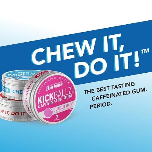 KickBallz Peppermint Caffeine Energy Gum | 110mg Fast-Absorbing Caffeine for Energy & Focus | Sugar-Free, Keto, Fresh Breath Support | Coffee Alternative Chew | 3 Pocket Tins, 21 Pieces Total thumbnail 6