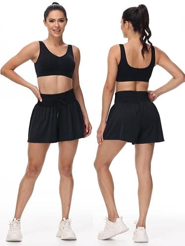 Blaosn Flowy Athletic Shorts for Women Gym Workout Running Short Pants High Waist Skort with Pocket Casual Summer Clothes thumbnail 2