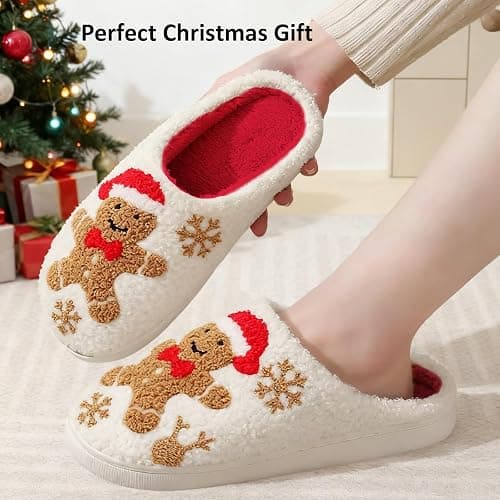 Cxiboh Cute House Slippers for Women Indoor Outdoor Soft Fuzzy Bedroom Shoes with Memory Foam Non-slip Trendy Stuff thumbnail 5