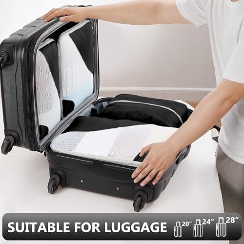 8 Set Packing Cubes for Travel, Gifts for Men,Anti-Tearing Suitcase Organizer for Luggage with Shoe & Hanging Toiletry Bag, OlarHike Vacation Accessories for Cruise, Travel Essentials for Men, Black thumbnail 5