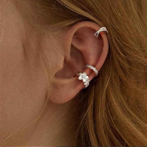 Jewdreamer 16Pcs Ear Cuffs for Women Non Piercing 14K Golded Silver Ear Cuffs Earrings Non Pierced Clips On Cartilage Earring Fake Earrings Lightweight thumbnail 3