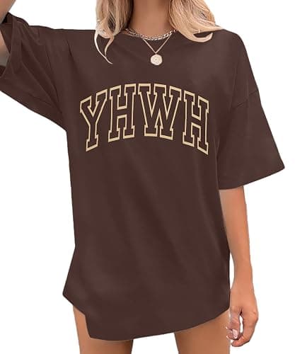 MNLYBABY YHWH Oversized Shirt Women Christian Tshirts Jesus Faith Inspirational Casual Tee Tops thumbnail 2