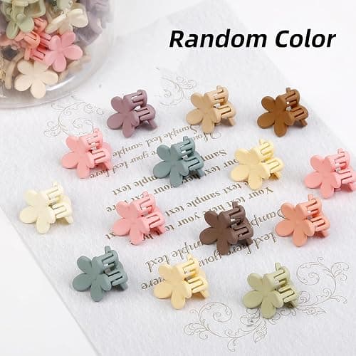 100Pcs Colorful Mini Flower Hair Clips, TEBIEKOY Baby Hair Clips Mini Claw Clips Cute Jaw Clips Hair Pins Hair Barrettes Toddler Hair Accessories for Women Girls Kids Teens thumbnail 3