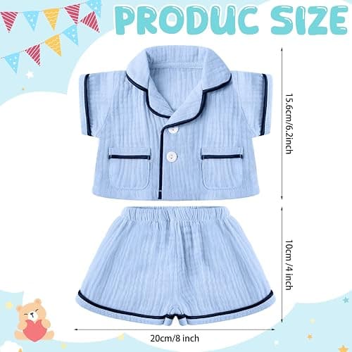 Hungdao Bear Clothes Pajamas Make Your Own Animals Outfits Fits Most 14 Inches Bear Accessories (Blue) thumbnail 3
