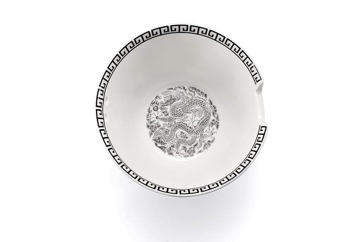 Hagary Dragon Ceramic Bowls Japanese Korean Soup Bowl Pasta Salad Dessert Serving Bowls Housewarming Wedding Gifts Designed in Korea (With Chopsticks) (Black, 20 oz - 1pc) thumbnail 9