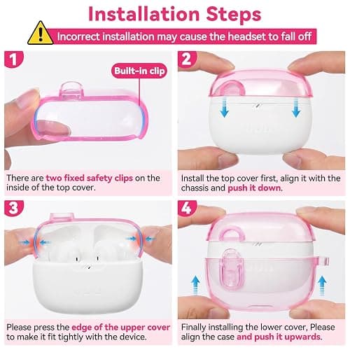 for JBL Vibe Beam 2(2025)/Beam(2023)/200TWS (2022) with Safety Lock,Pink | Clear Case with Cleaner Kit & Bling Keychain for Women Girls,Transparent Soft TPU Protective Cover,Shockproof thumbnail 6
