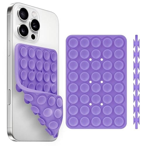Yojaro Silicone Suction Cup Phone Case Mount Double Sided, Phone Accessories Hands-Free Strong Grip Holder for Selfies and Videos, Silicon Phone Stand for iPhone and Android Purple - Image 1