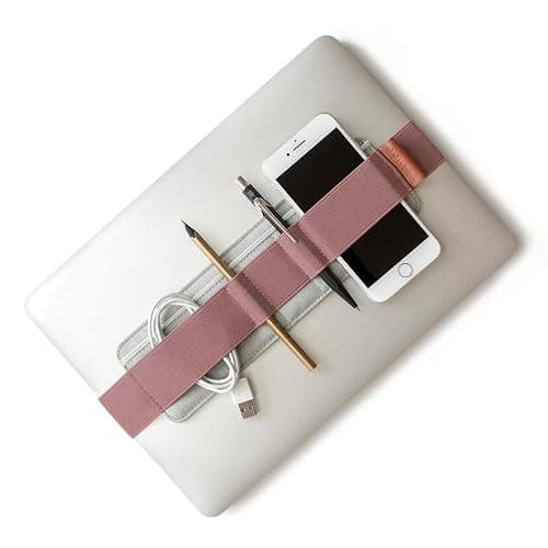 Beblau Slim Schlanker Schreibtisch Organizer zum Anbringen an Laptop & Notebook | Kabel Organizer & Büro Gadget | Flexibles Schreibtisch Zubehör für 13"-17" Laptops & A4-Notebooks | Zartes Lila - Image 1