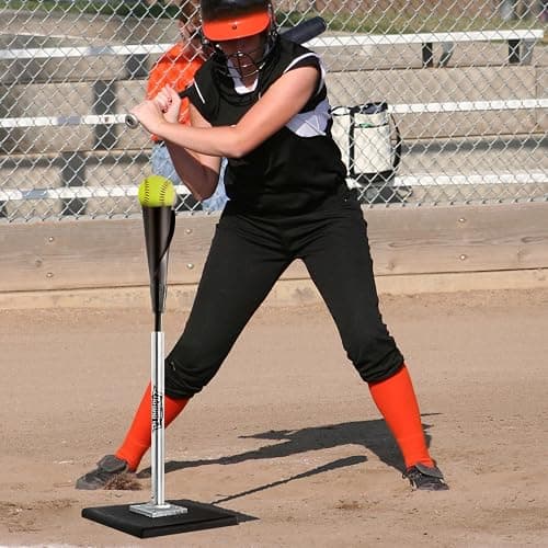 PLAYAPUT Portable Batting Tee for Baseball/Softball, Height Adjustment from 25-37 inch,Easy Transport Premium Baseball Tee with Rubber Top,Heave Duty Base Hitting Tee for Kids/Youths/Adults thumbnail 7